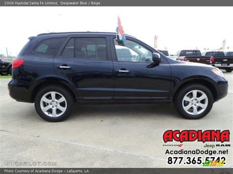 Deepwater Blue / Beige 2009 Hyundai Santa Fe Limited
