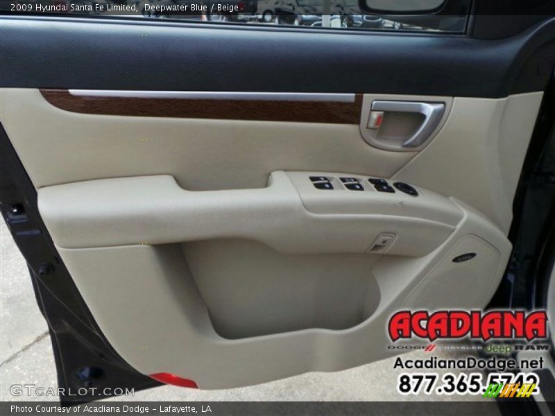 Deepwater Blue / Beige 2009 Hyundai Santa Fe Limited