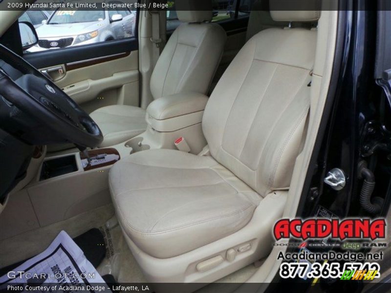 Deepwater Blue / Beige 2009 Hyundai Santa Fe Limited