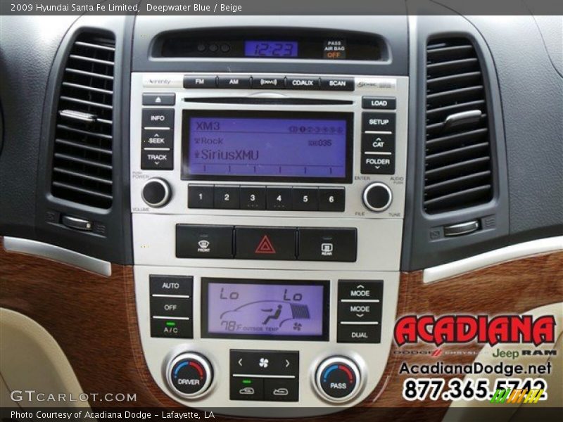 Deepwater Blue / Beige 2009 Hyundai Santa Fe Limited