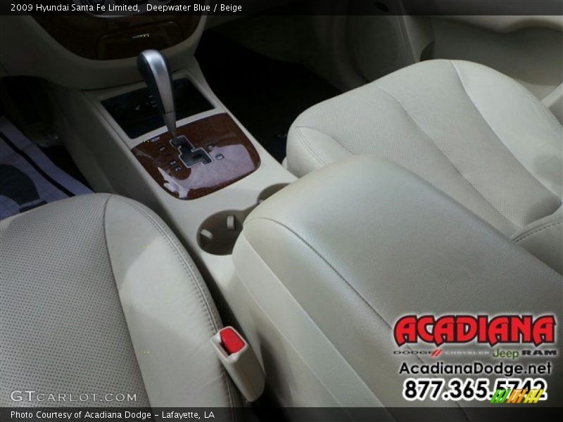 Deepwater Blue / Beige 2009 Hyundai Santa Fe Limited