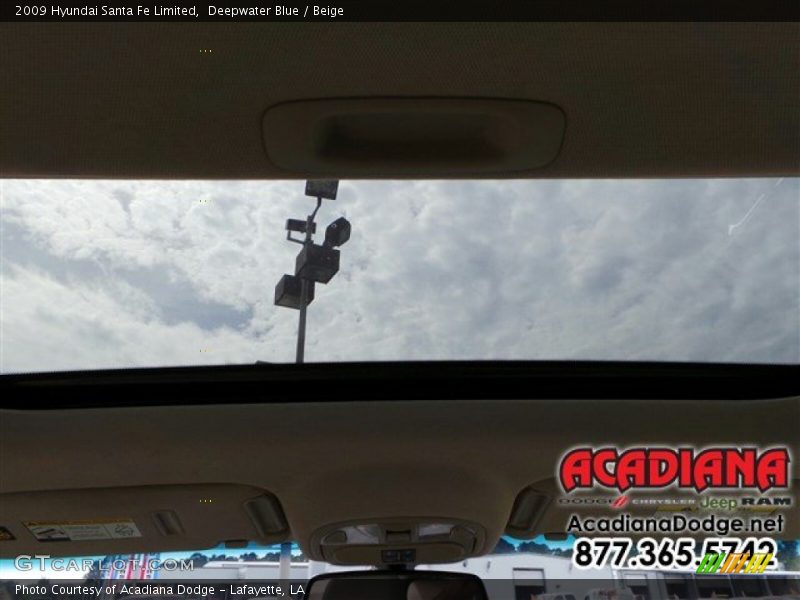 Deepwater Blue / Beige 2009 Hyundai Santa Fe Limited