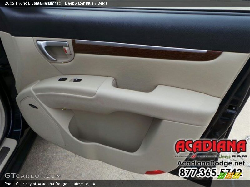 Deepwater Blue / Beige 2009 Hyundai Santa Fe Limited