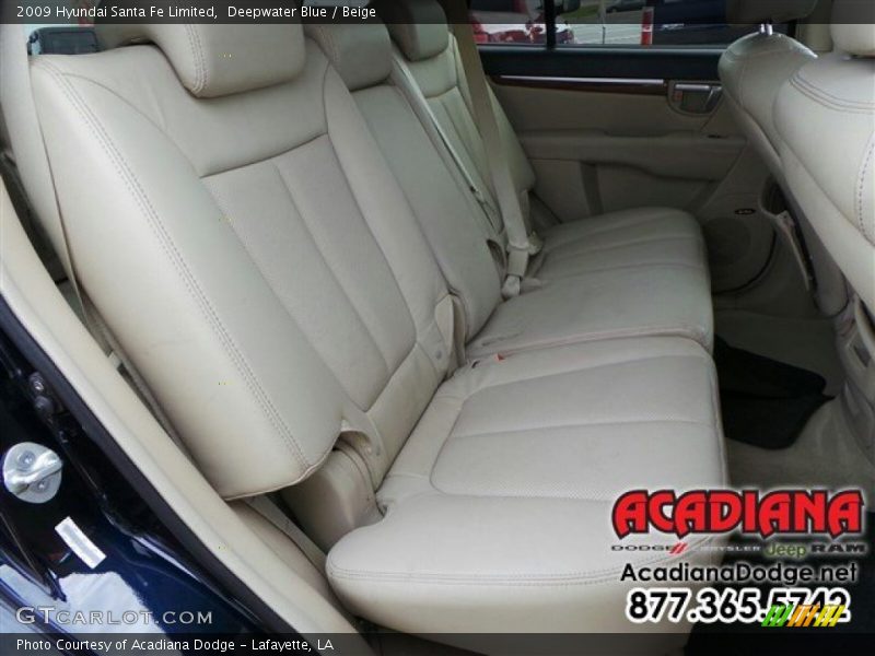Deepwater Blue / Beige 2009 Hyundai Santa Fe Limited