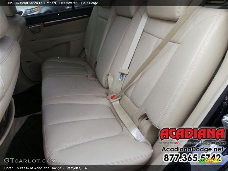 Deepwater Blue / Beige 2009 Hyundai Santa Fe Limited