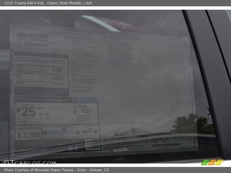 Classic Silver Metallic / Ash 2015 Toyota RAV4 XLE