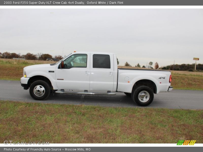 Oxford White / Dark Flint 2003 Ford F350 Super Duty XLT Crew Cab 4x4 Dually