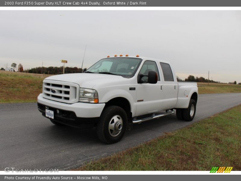Oxford White / Dark Flint 2003 Ford F350 Super Duty XLT Crew Cab 4x4 Dually