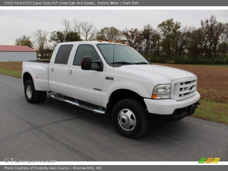 Oxford White / Dark Flint 2003 Ford F350 Super Duty XLT Crew Cab 4x4 Dually