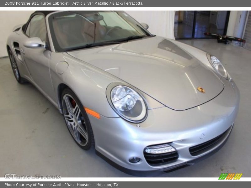 Arctic Silver Metallic / Black/Terracotta 2008 Porsche 911 Turbo Cabriolet