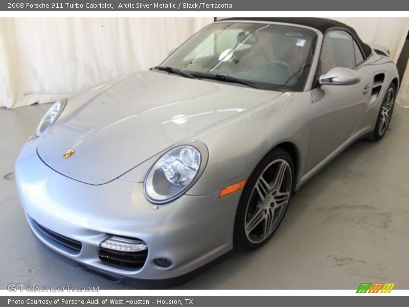 Arctic Silver Metallic / Black/Terracotta 2008 Porsche 911 Turbo Cabriolet