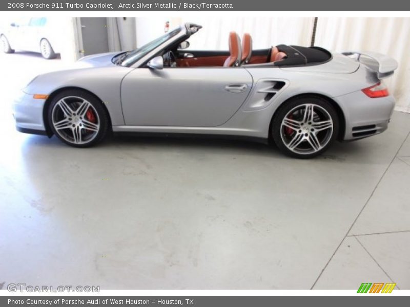 Arctic Silver Metallic / Black/Terracotta 2008 Porsche 911 Turbo Cabriolet