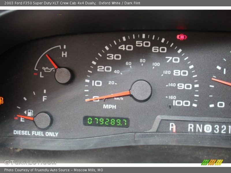 Oxford White / Dark Flint 2003 Ford F350 Super Duty XLT Crew Cab 4x4 Dually