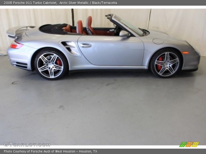 Arctic Silver Metallic / Black/Terracotta 2008 Porsche 911 Turbo Cabriolet