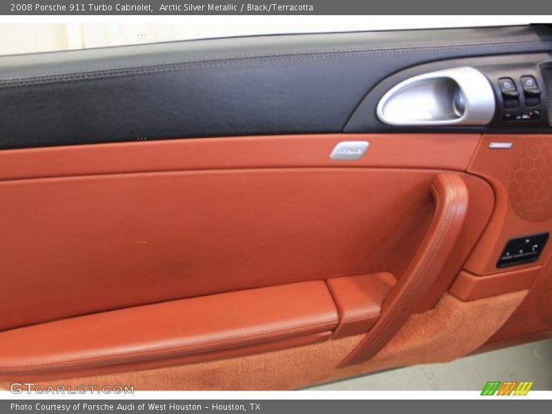 Arctic Silver Metallic / Black/Terracotta 2008 Porsche 911 Turbo Cabriolet