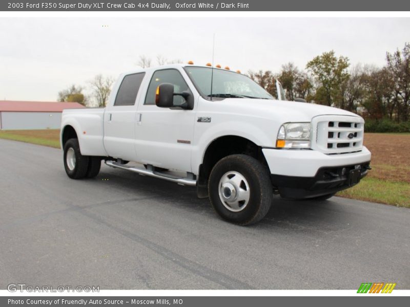 Oxford White / Dark Flint 2003 Ford F350 Super Duty XLT Crew Cab 4x4 Dually