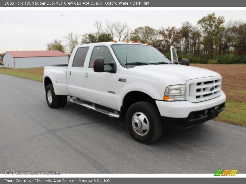 Oxford White / Dark Flint 2003 Ford F350 Super Duty XLT Crew Cab 4x4 Dually