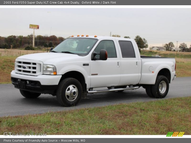 Oxford White / Dark Flint 2003 Ford F350 Super Duty XLT Crew Cab 4x4 Dually