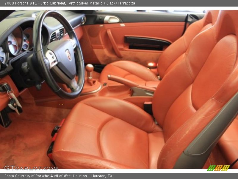 Arctic Silver Metallic / Black/Terracotta 2008 Porsche 911 Turbo Cabriolet