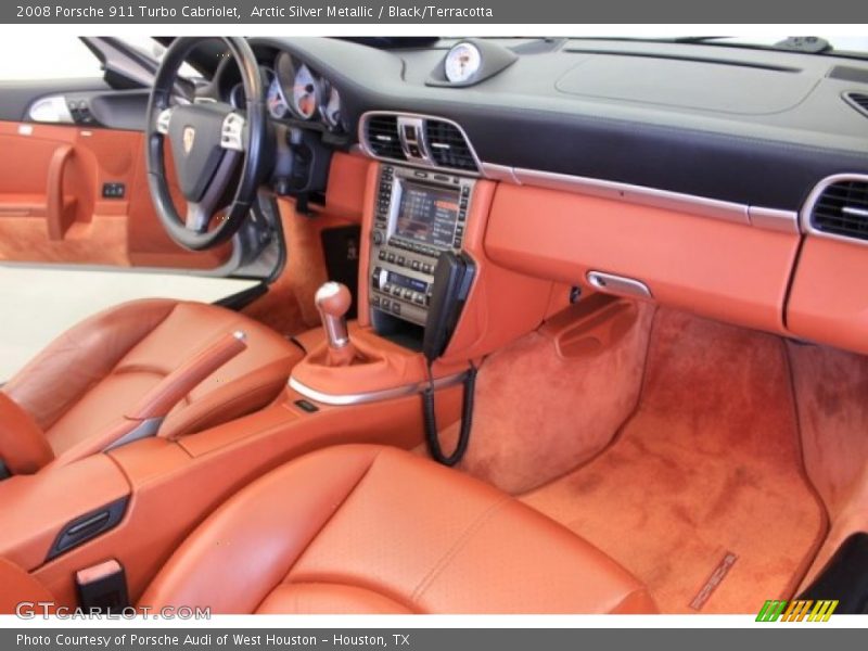 Arctic Silver Metallic / Black/Terracotta 2008 Porsche 911 Turbo Cabriolet