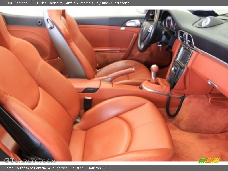 Arctic Silver Metallic / Black/Terracotta 2008 Porsche 911 Turbo Cabriolet