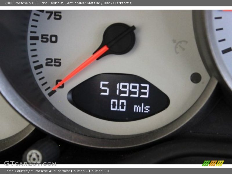 Arctic Silver Metallic / Black/Terracotta 2008 Porsche 911 Turbo Cabriolet