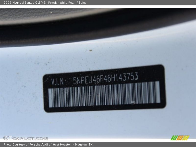 Powder White Pearl / Beige 2006 Hyundai Sonata GLS V6