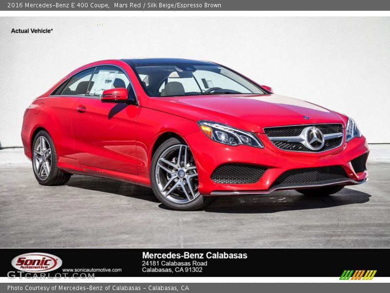 Mars Red / Silk Beige/Espresso Brown 2016 Mercedes-Benz E 400 Coupe