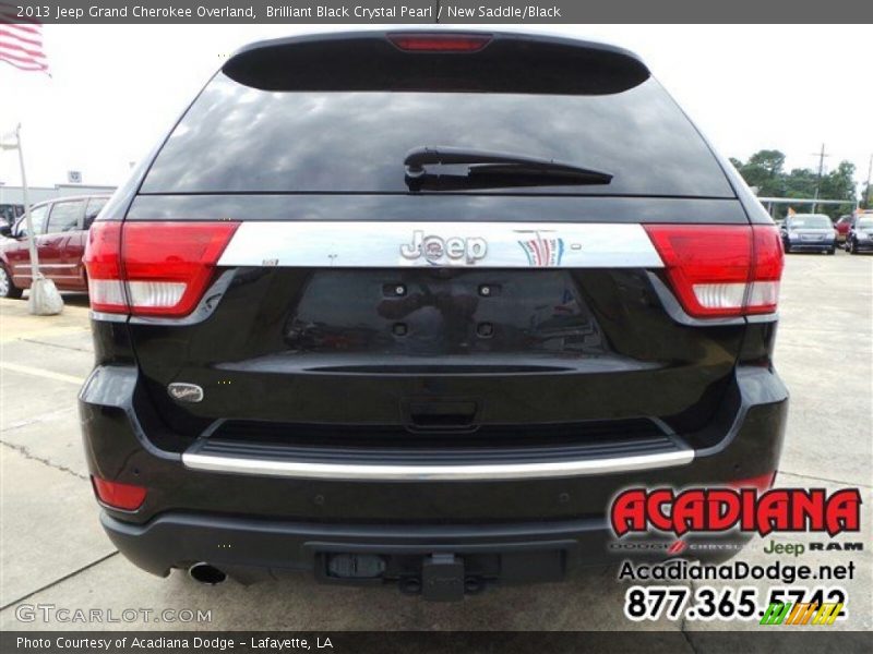 Brilliant Black Crystal Pearl / New Saddle/Black 2013 Jeep Grand Cherokee Overland