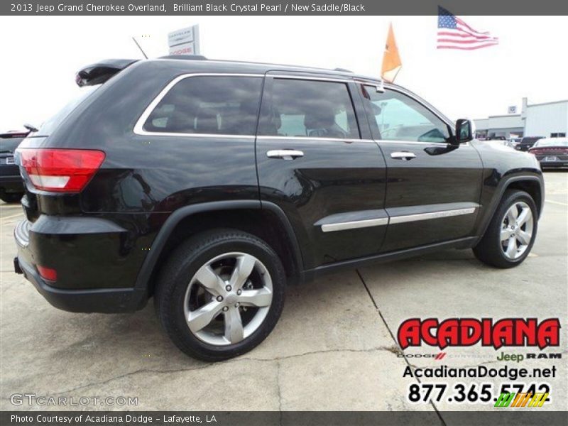 Brilliant Black Crystal Pearl / New Saddle/Black 2013 Jeep Grand Cherokee Overland