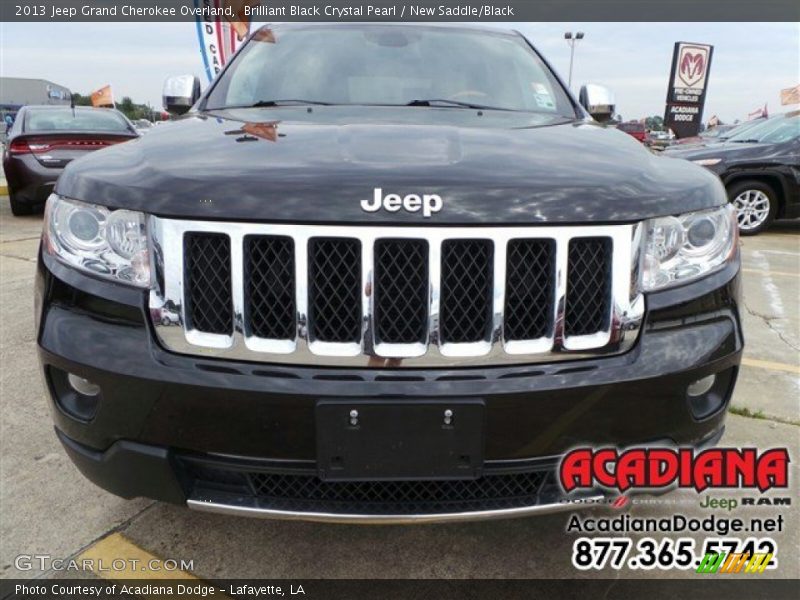 Brilliant Black Crystal Pearl / New Saddle/Black 2013 Jeep Grand Cherokee Overland