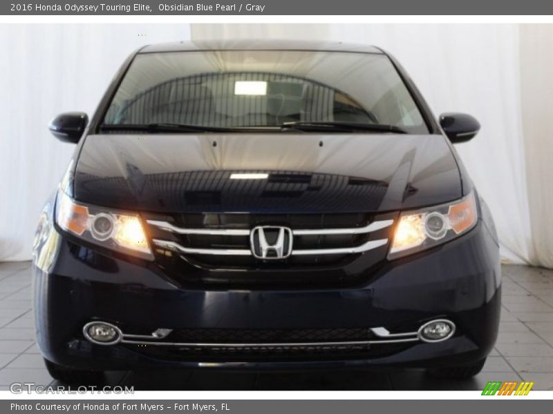 Obsidian Blue Pearl / Gray 2016 Honda Odyssey Touring Elite