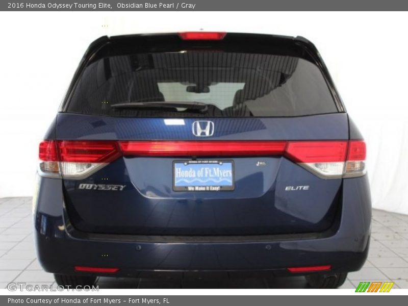 Obsidian Blue Pearl / Gray 2016 Honda Odyssey Touring Elite