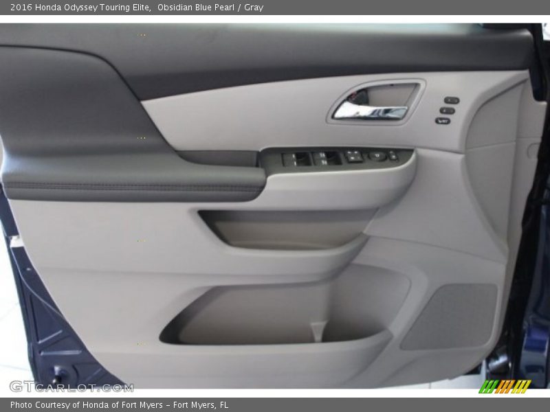Obsidian Blue Pearl / Gray 2016 Honda Odyssey Touring Elite