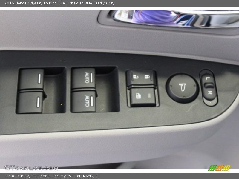 Obsidian Blue Pearl / Gray 2016 Honda Odyssey Touring Elite