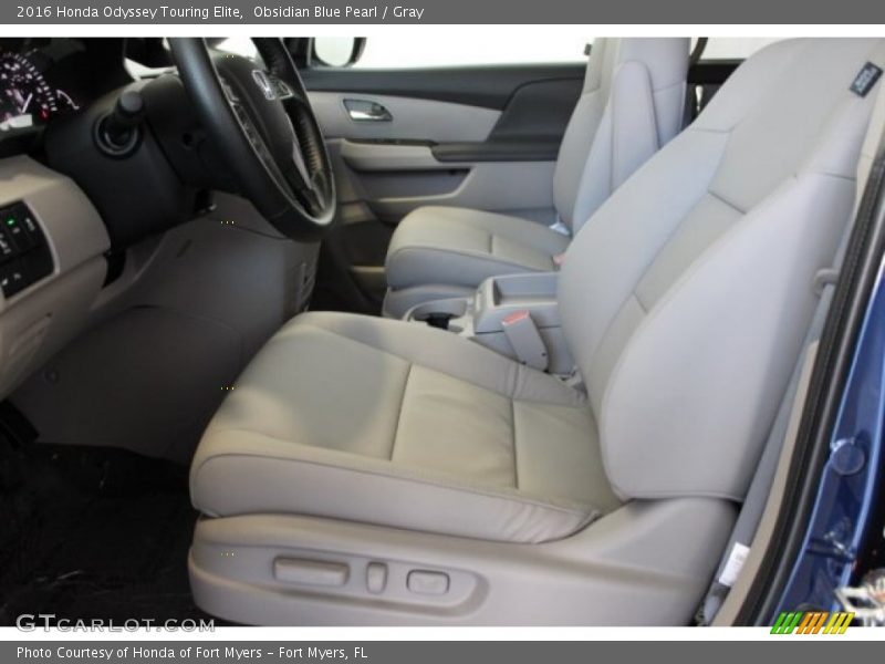 Obsidian Blue Pearl / Gray 2016 Honda Odyssey Touring Elite