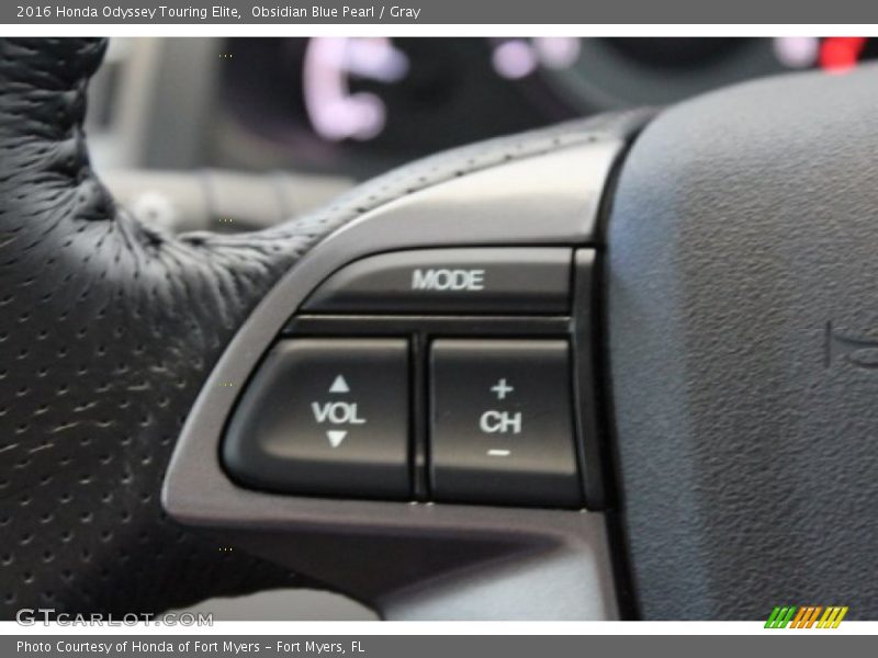 Obsidian Blue Pearl / Gray 2016 Honda Odyssey Touring Elite