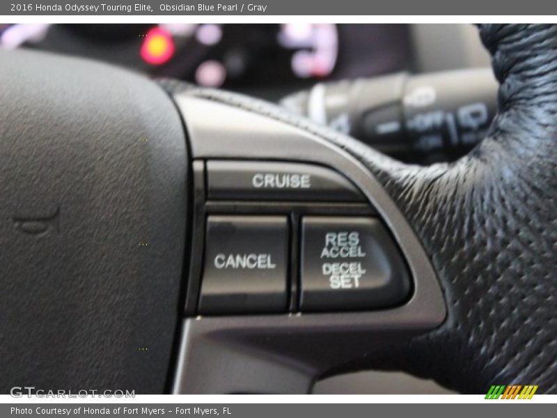 Obsidian Blue Pearl / Gray 2016 Honda Odyssey Touring Elite
