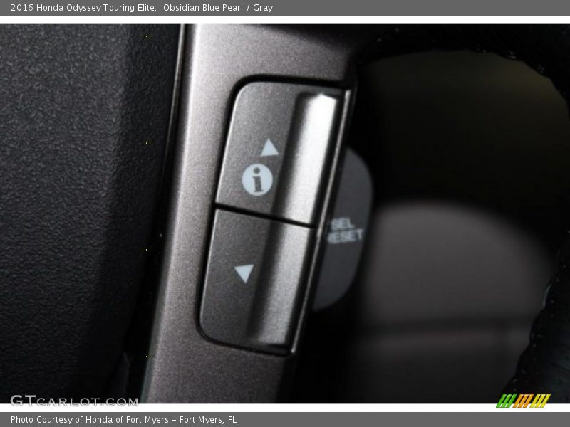 Obsidian Blue Pearl / Gray 2016 Honda Odyssey Touring Elite
