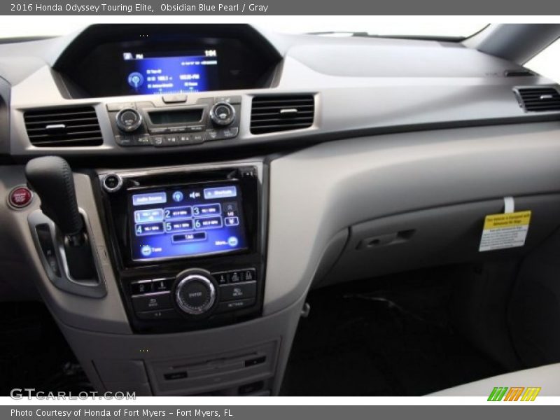 Obsidian Blue Pearl / Gray 2016 Honda Odyssey Touring Elite