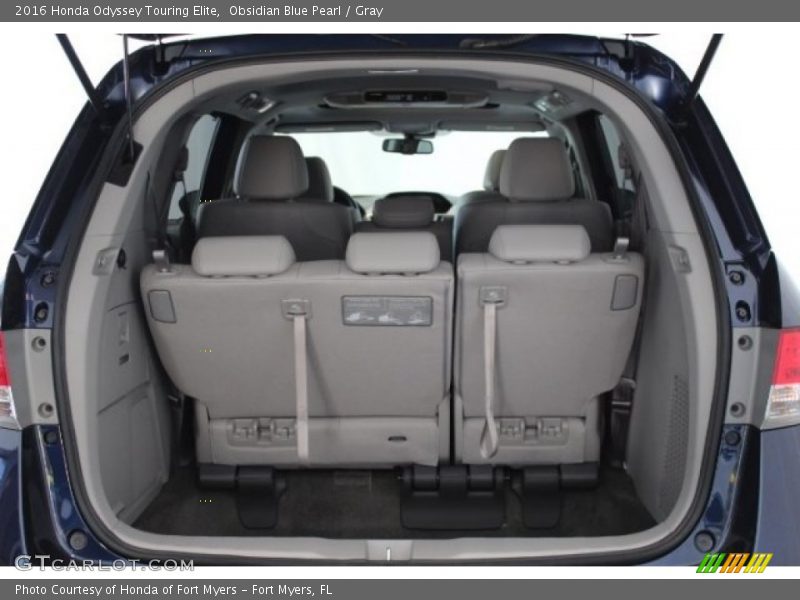 Obsidian Blue Pearl / Gray 2016 Honda Odyssey Touring Elite