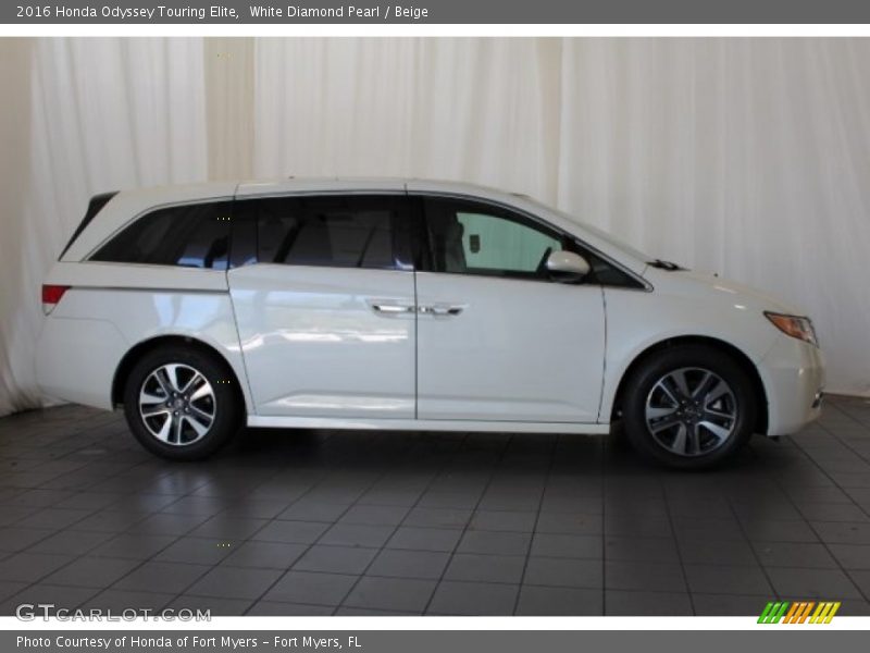 White Diamond Pearl / Beige 2016 Honda Odyssey Touring Elite