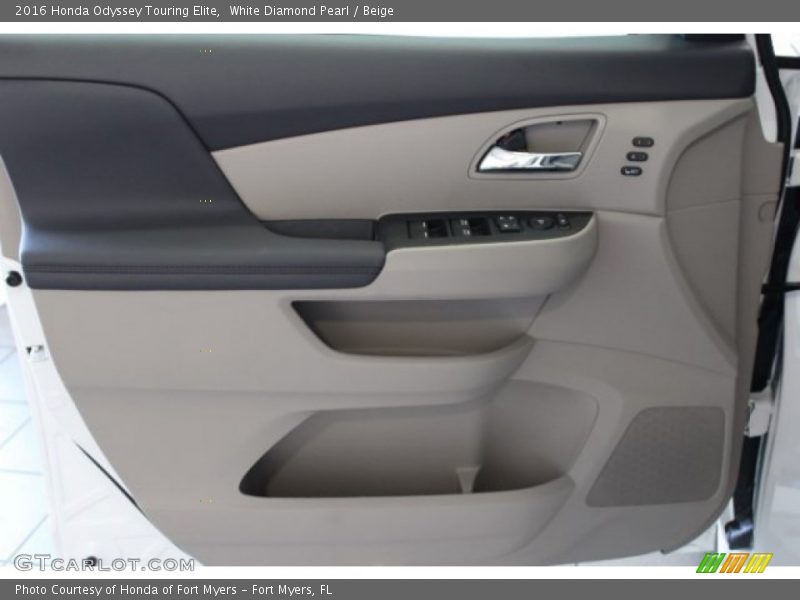 White Diamond Pearl / Beige 2016 Honda Odyssey Touring Elite