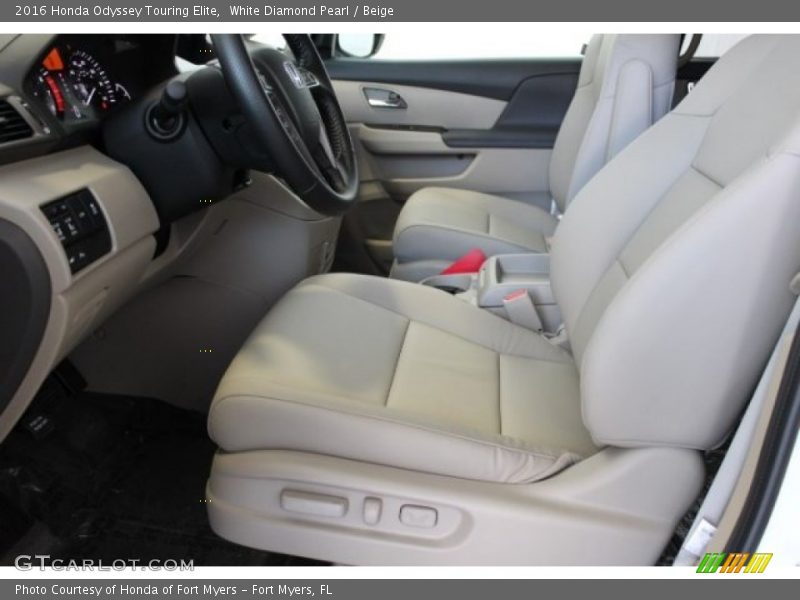 White Diamond Pearl / Beige 2016 Honda Odyssey Touring Elite