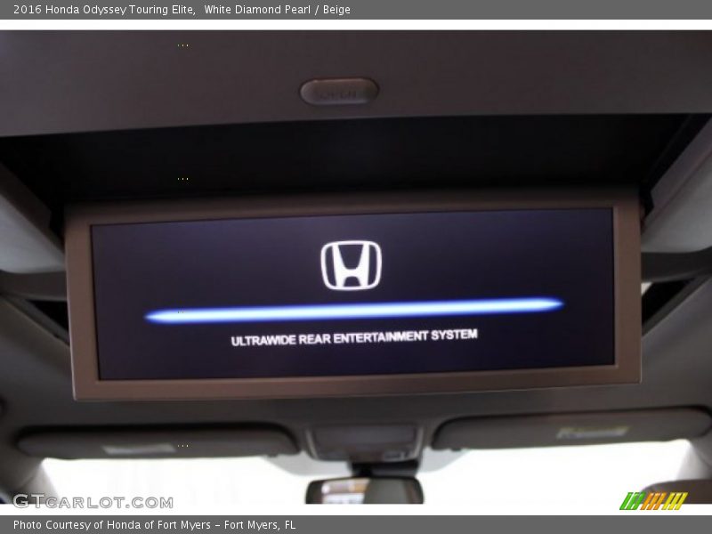 White Diamond Pearl / Beige 2016 Honda Odyssey Touring Elite