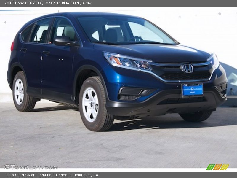 Obsidian Blue Pearl / Gray 2015 Honda CR-V LX