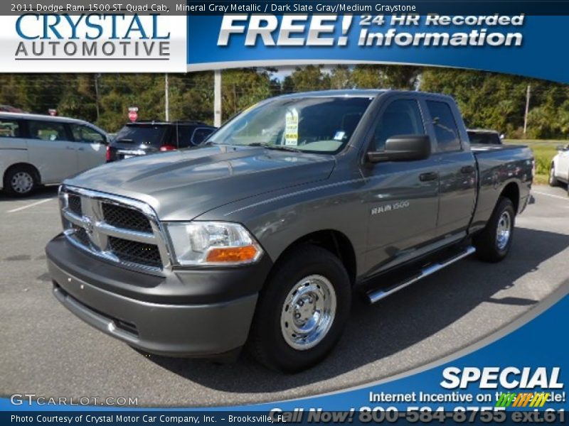 Mineral Gray Metallic / Dark Slate Gray/Medium Graystone 2011 Dodge Ram 1500 ST Quad Cab