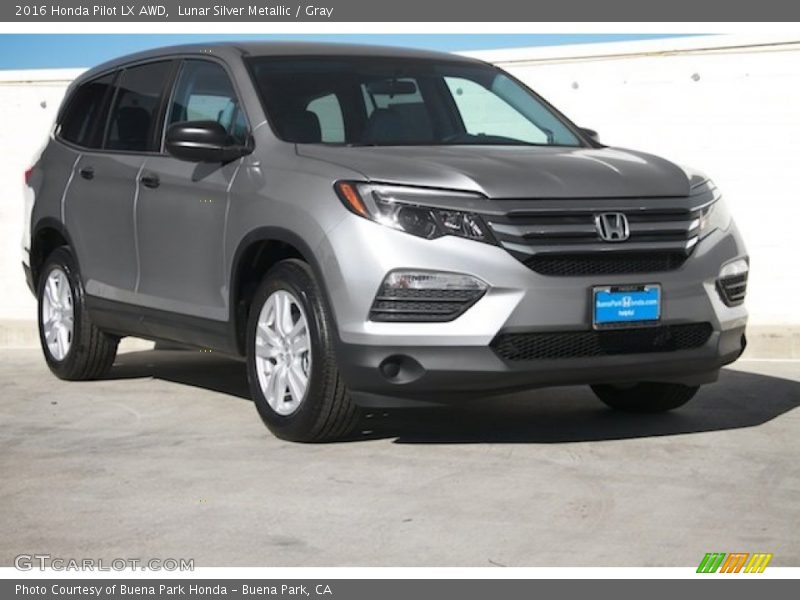 Lunar Silver Metallic / Gray 2016 Honda Pilot LX AWD