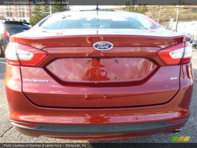 Sunset / Charcoal Black 2014 Ford Fusion SE