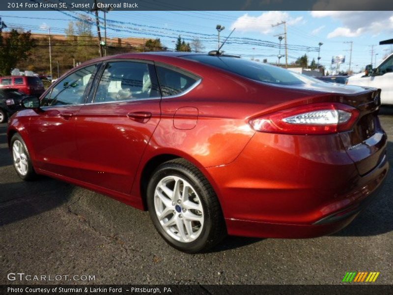 Sunset / Charcoal Black 2014 Ford Fusion SE